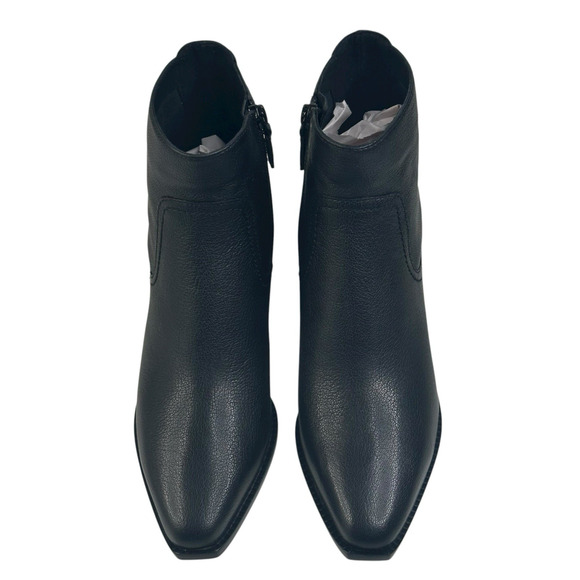 COLE HAAN Naia Black Leather Ankle Boots Womens Size 7B Side Zip New $200 B - Picture 2 of 11